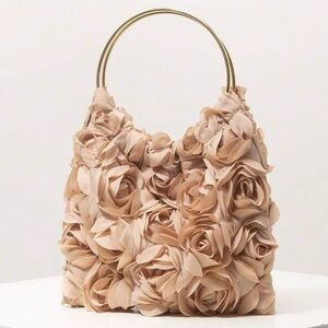 "Dana" Floral Champagne Gold Handbag; NWOT